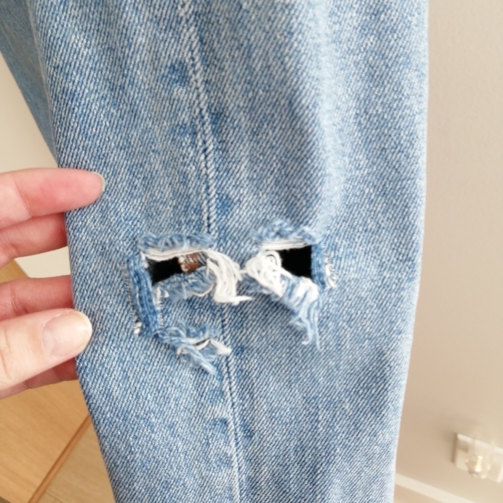 Madewell Baggy Straight Leg Jeans Distressed Earlhurst Light Wash Size 24 - Picture 6 of 16